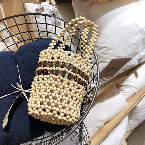 Bolsa Retro Hueca con Cuentas - Diseño Versátil para Cualquier Outfit