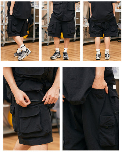 Pantalones Cortos Funcionales Retro para Hombre - Estilo Casual Workwear - Image 12
