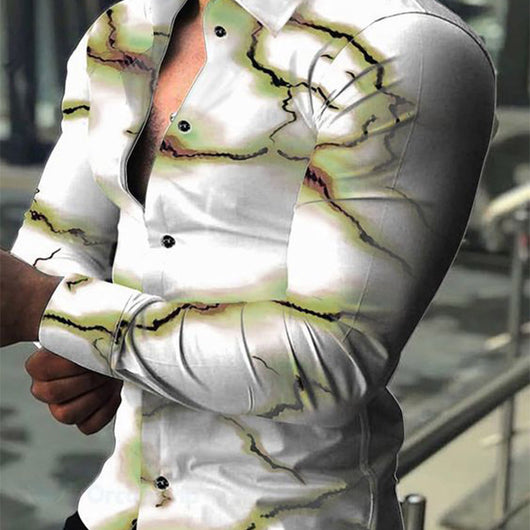 Camisa Casual de Manga Larga con Impresión Digital 3D para Hombre - Image 12