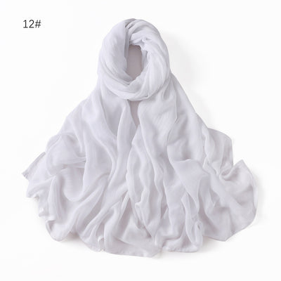 Pañuelo de Algodón y Lino Monocrómático con Ala Ancha - Image 14