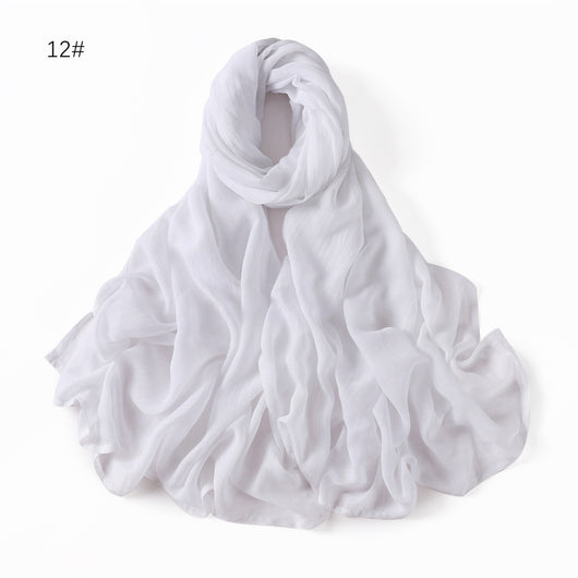 Pañuelo de Algodón y Lino Monocrómático con Ala Ancha - Image 14
