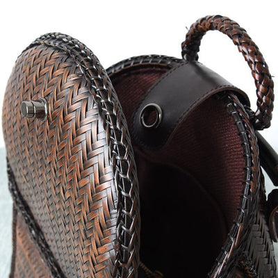 Mochila de Viaje Retro en Cuero Genuino - Gran Capacidad - Image 4