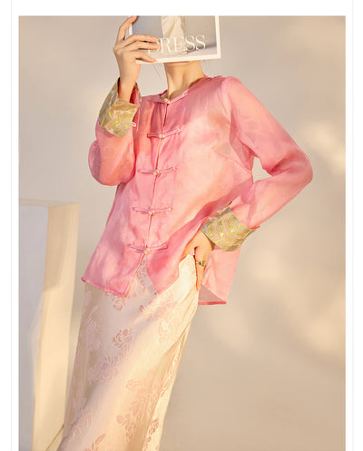 Blusa Retro Elegante con Bordado Chino y Botones Decorativos - Image 10