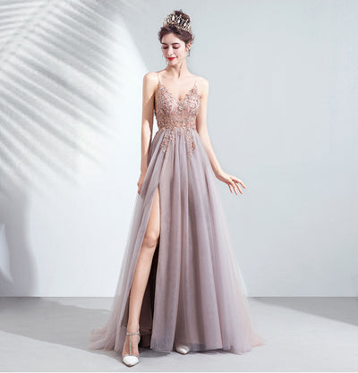 Vestido de Noche Elegante con Abertura Lateral y Escote Drapeado - Image 14