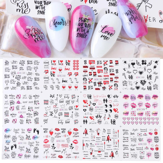 Calcomanías de Uñas con Diseño de Labios y Letras - Colección Love - Image 23
