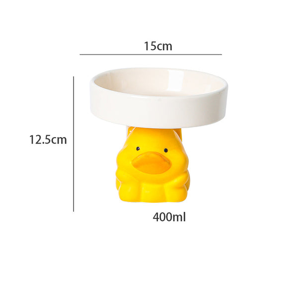 Comedero Elevado para Gatos de Cerámica - Bebedero Antioxidante con Diseño Felino