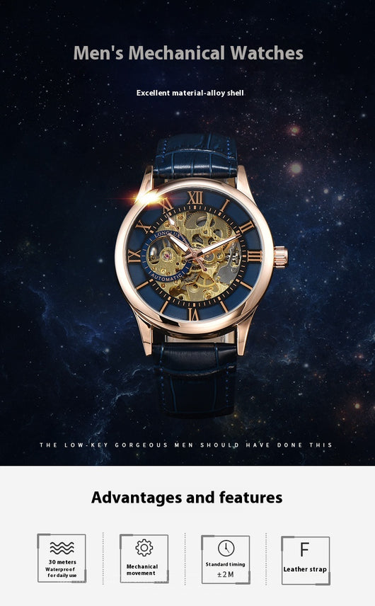 Reloj Mecánico Hombre Escala Romana Resistente al Agua Estilo Ejecutivo - Image 18
