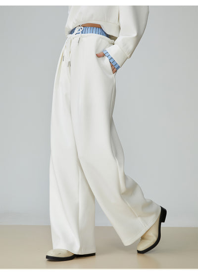 Conjunto de Sudadera y Pantalón Ancho a Rayas Azul y Blanco - Image 4