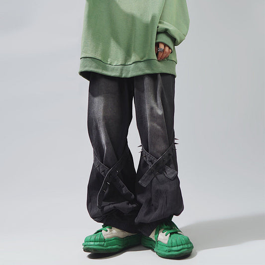 Pantalón Recto de Pierna Ancha con Corte Holgado