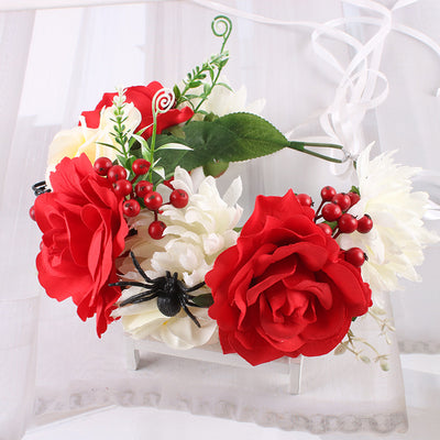 Diadema de Rosas de Simulación para Fiestas de Halloween y Navidad - Image 2