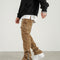 Pantalones Cargo Slim de Pana Gastada con Cierre - Estilo Retro