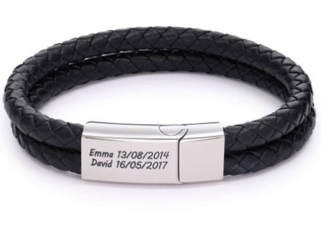 Pulsera de Cuero Genuino para Hombre con Grabado Personalizado - Image 9