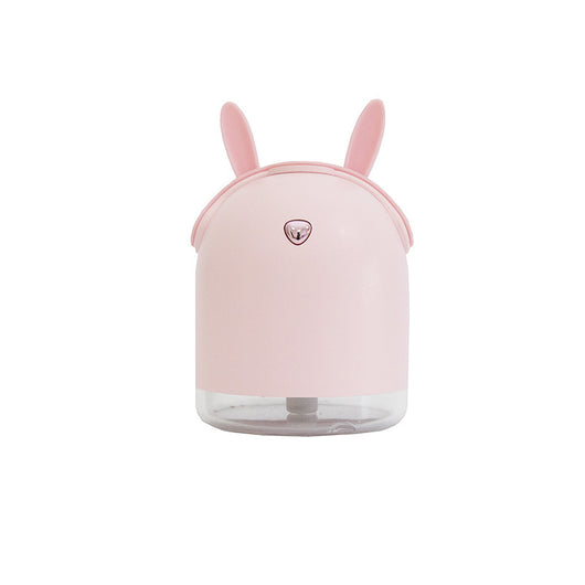 Yellow smart humidifier with cute animal ears and a gold emblem, featuring a transparent base for small spaces. - Image 11