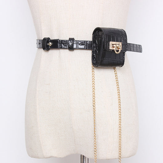 Bolso Cintura Dorado con Cadena - Monedero Compacto y Elegante - Image 4