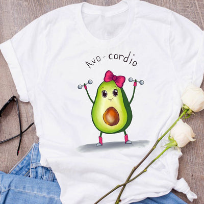 Camiseta Unisex Estampado Aguacate - Diseño Creativo Verano Holgada - Image 82