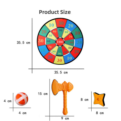 Three orange and black star-shaped sticky balls for a dart game, shown against a plain white background. - Image 10
