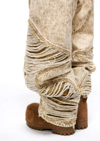 Jeans Beige Counterbalance Destroy - Estilo Wasteland - Image 9