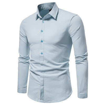 Camisa de Algodón con Doble Solapa para Hombre