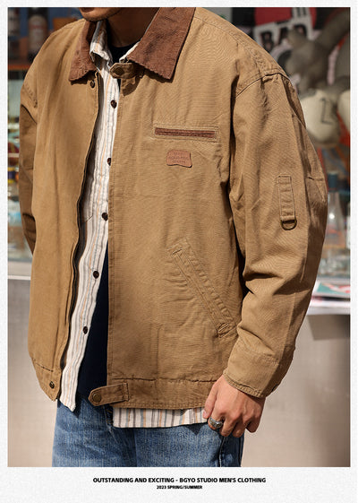 Chaqueta Retro de Lona Pesada con Solapa - Abrigo Clásico para Otoño - Image 18