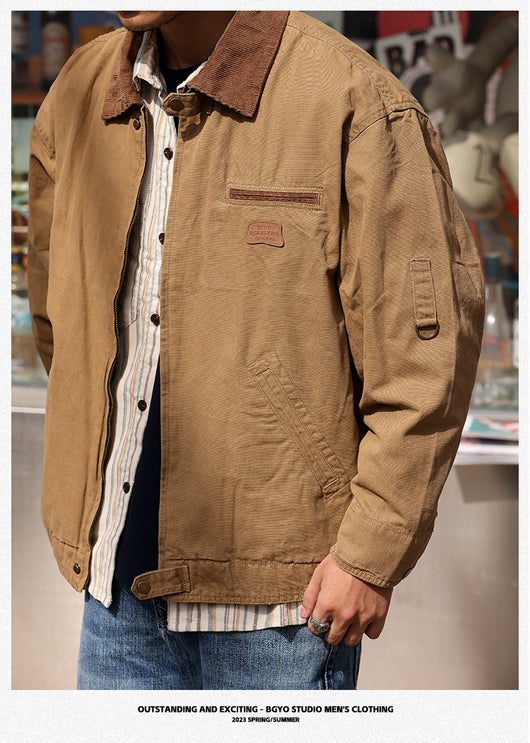 Chaqueta Retro de Lona Pesada con Solapa - Abrigo Clásico para Otoño - Image 18