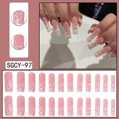 Uñas Postizas Degradado Floral con Efecto Espejo Electroplatado - Image 27