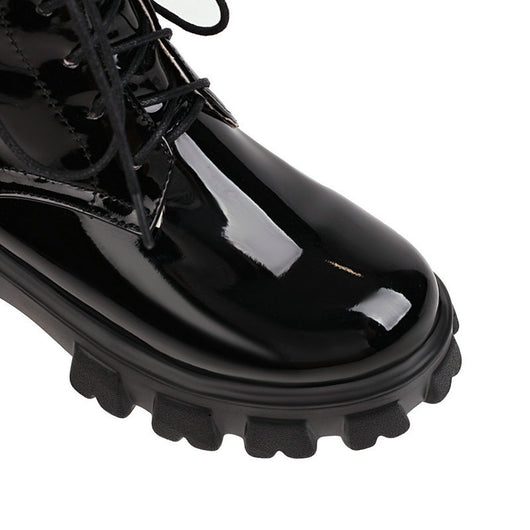 Botas Martin de Cuero Charol con Plataforma y Cordones - Estilo Urbano Moderno - Image 6