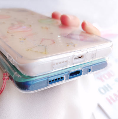 Funda de teléfono con planeta de lentejuelas transparente - Image 10