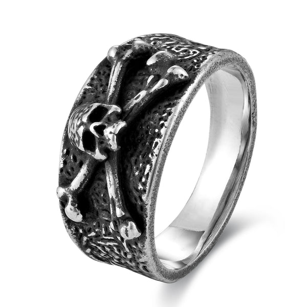 Anillo Calavera Punk Acero Titanio Estilo Retro para Hombre - Image 5