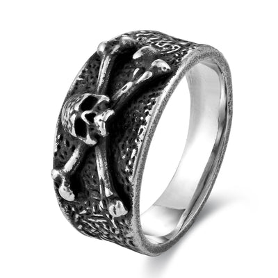 Anillo Calavera Punk Acero Titanio Estilo Retro para Hombre - Image 5