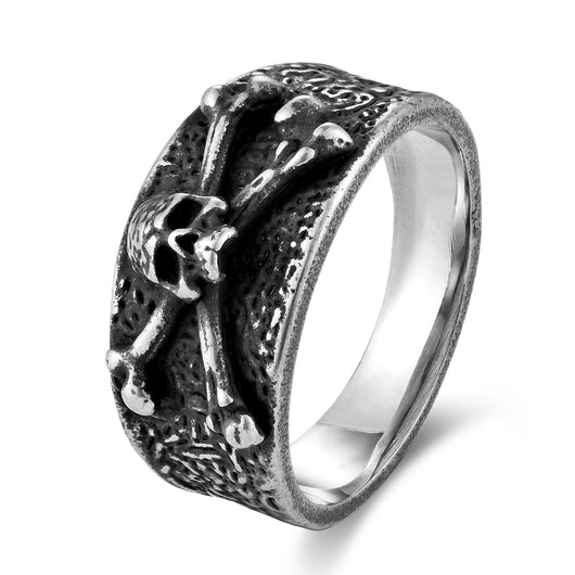 Anillo Calavera Punk Acero Titanio Estilo Retro para Hombre - Image 5