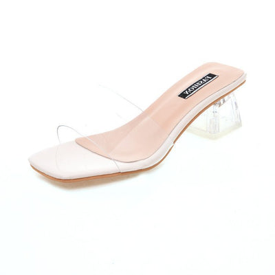 Sandalias de Tacón Grueso con Tira Transparente para Mujer - Image 13