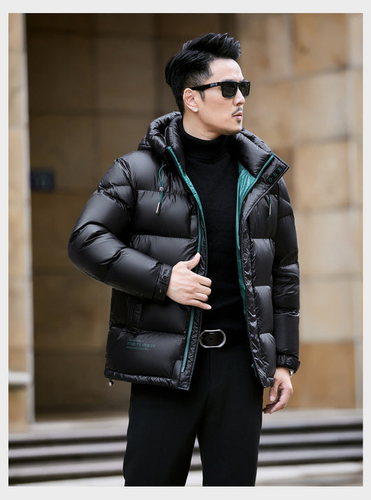 Chaqueta Puffer Premium de Plumón de Pato 90% con Capucha para Hombre - Image 14