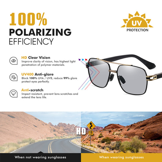 Gafas de Sol Vintage Metal con Protección UV Polarizada - Image 2