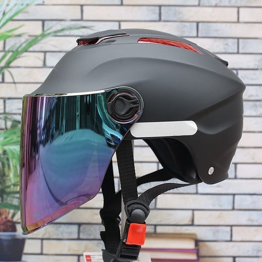 Casco Motocicleta Medio Casco Protección Solar Todo Clima - Image 20
