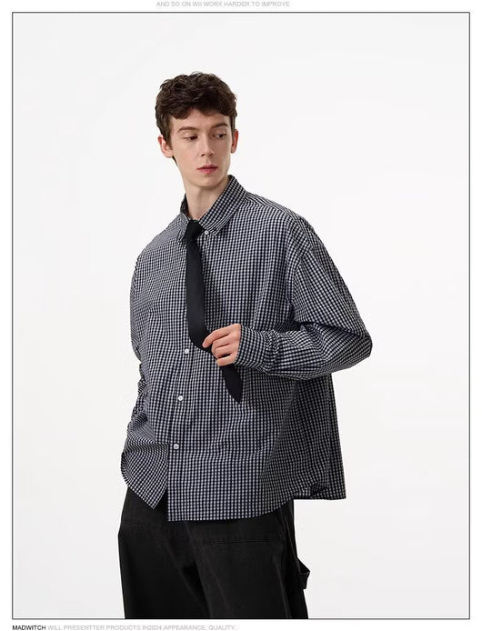 Camisa de Manga Larga a Cuadros para Hombre - Primavera y Otoño - Image 19