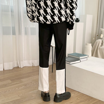 Pantalones Casuales Holgados Rectos con Costura de Nueve Puntos - Image 8