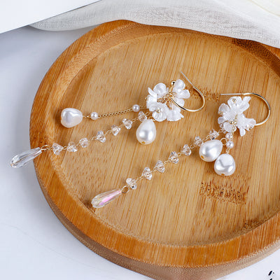 Aretes de Plata 925 Flor con Perla Estilo Coreano - Image 14