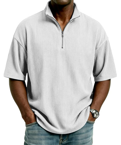 Playera Suelta de Tejido Waffle para Hombre - Comodidad de Verano - Image 9