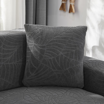 Funda de Almohada Jacquard Nórdica con Hoja Grande en Colores Puros - Image 13