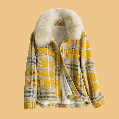 Chaqueta Tweed y Terciopelo a Cuadros para Mujer - Elegancia Sofisticada - Image 12