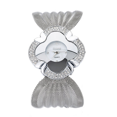 Reloj Pulsera de Lujo con Diamantes y Mariposa - Malla Metálica para Mujer - Image 6