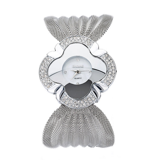 Reloj Pulsera de Lujo con Diamantes y Mariposa - Malla Metálica para Mujer - Image 6