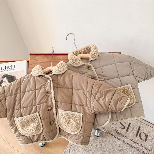 Chaqueta Acolchada Infantil a Cuadros en Algodón