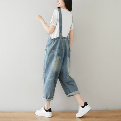Enterizo Harem Denim Retro Talla Grande para Mujer - Image 11
