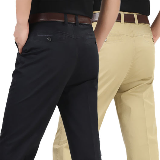 Pantalones de Cintura Alta para Hombre Maduro - Corte Recto Clásico - Image 5