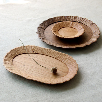 Bandeja de Té Japonesa Artesanal en Madera con Encaje Tallado a Mano - Image 4