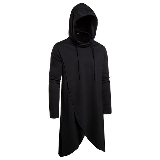 Sudadera Hoodie Slim Fit Irregular de Largo Medio en Colores Sólidos para Hombre - Image 8
