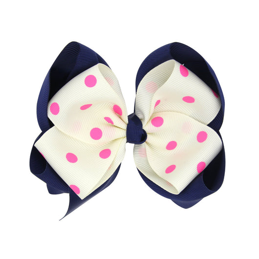 Clip Decorativo Infantil de Dos Capas con Lunares y Moño - Image 2
