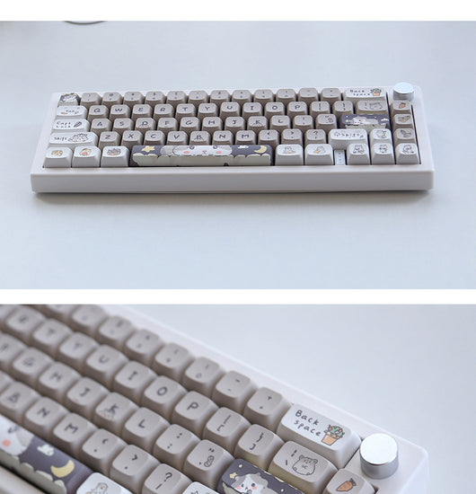Keycaps Mecánicos Custard Cute - Compatible 68, 75, 98, 100 Teclas - Image 15