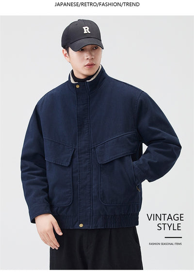 Chaqueta de Cuello Alto Pesada en Algodón Retro - Image 7